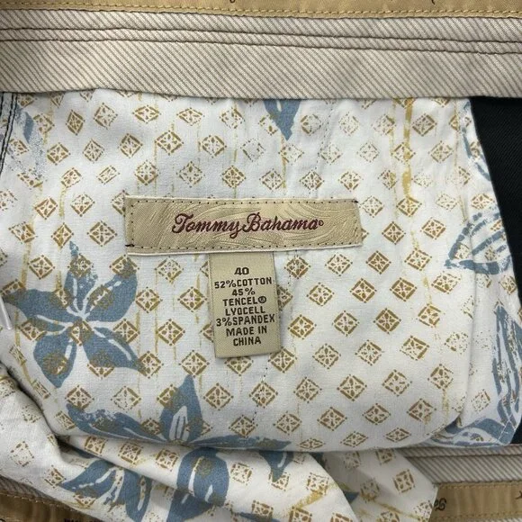 Tommy Bahama Mens 40 Black Tencel Blend Flat-Front Shorts Casual Lightweigh - Picture 10 of 14